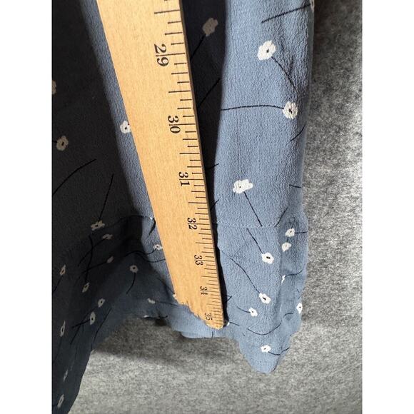 Minimum Dress Women 40 Medium Blue Floral chiffon V Neck Mini Long Sleeve Dainty - Picture 5 of 7